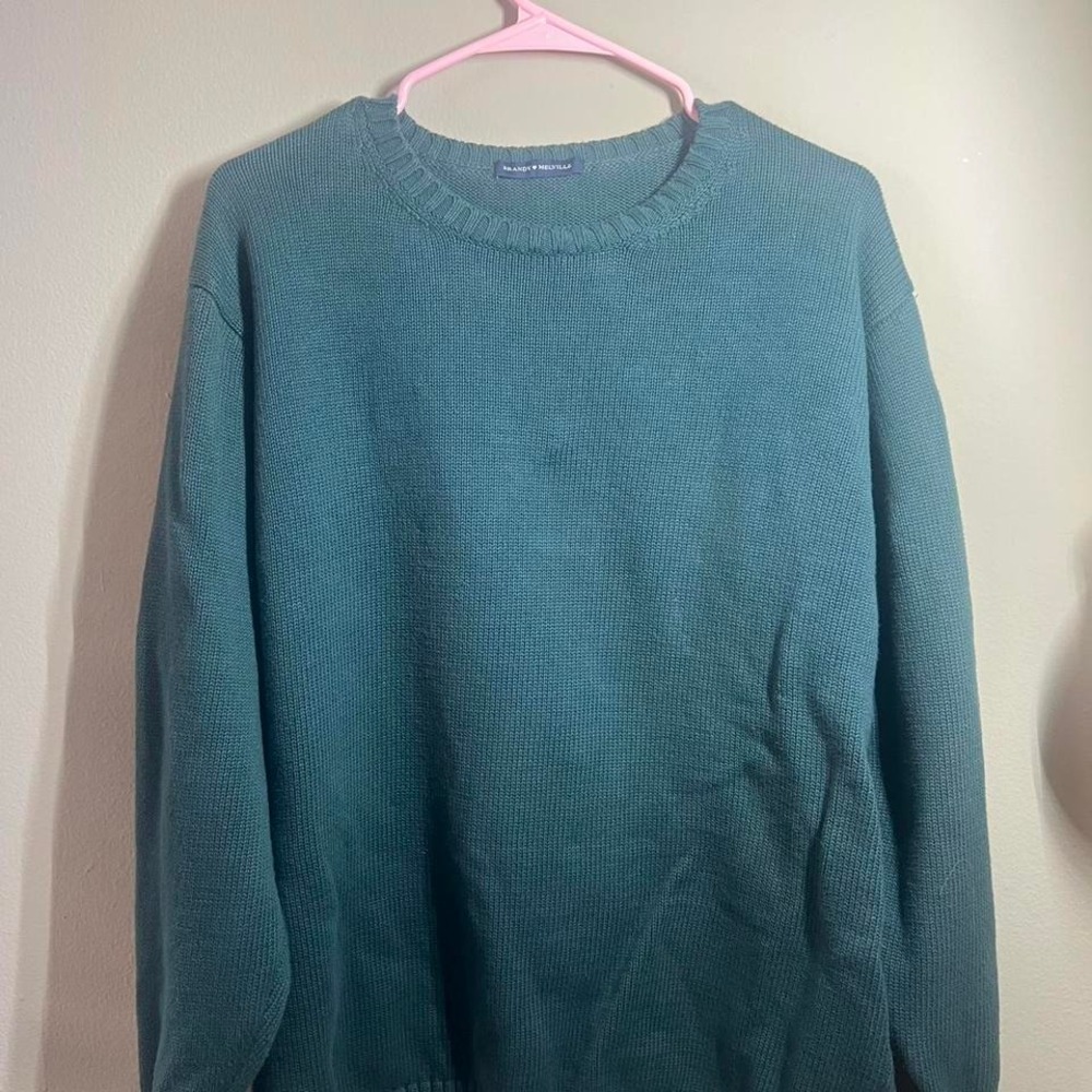Brandy Melville Teal Green Crew Neck Long‎ Sleeve Knit Sweater